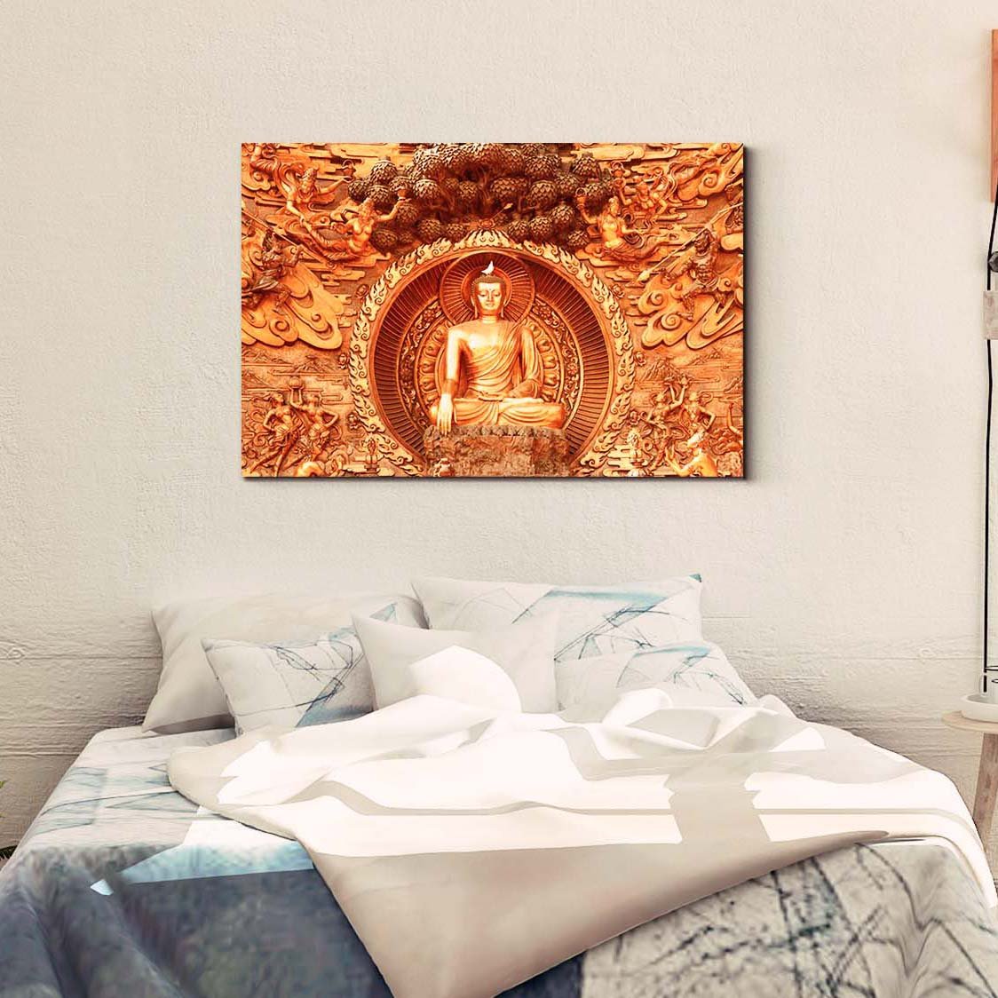 Casperme  Buddha Art Cotton Canvas Wall Painting For Living Room for Bedroom, Hotels & Office Decoration (36×24 inches)