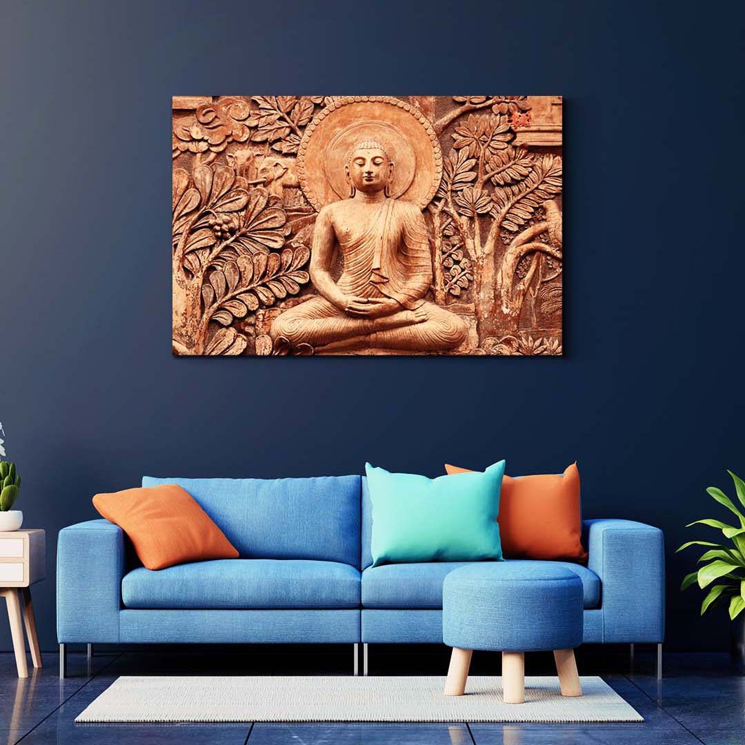 Casperme  Buddha Art Cotton Canvas Wall Painting For Living Room for Bedroom, Hotels & Office Decoration (36×24 inches)