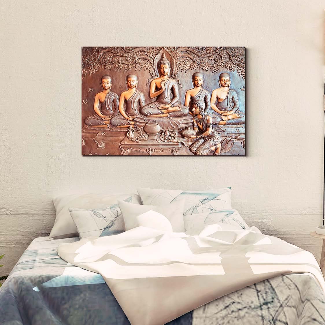 Casperme  Buddha Art Cotton Canvas Wall Painting For Living Room for Bedroom, Hotels & Office Decoration (36×24 inches)