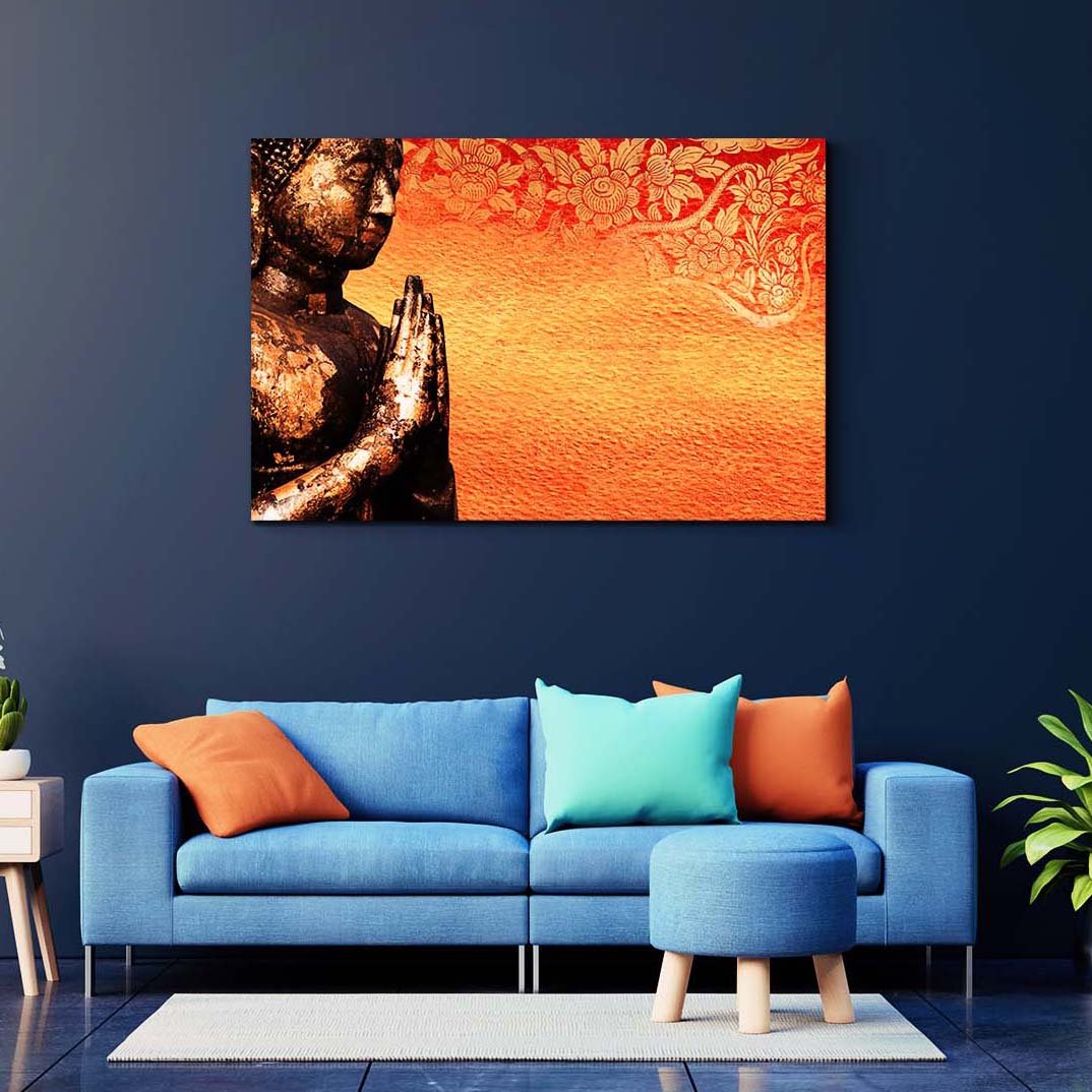 Casperme  Buddha Art Cotton Canvas Wall Painting For Living Room for Bedroom, Hotels & Office Decoration (36×24 inches)