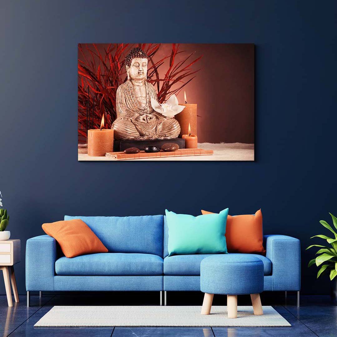 Casperme  Buddha Art Cotton Canvas Wall Painting For Living Room for Bedroom, Hotels & Office Decoration (36×24 inches)