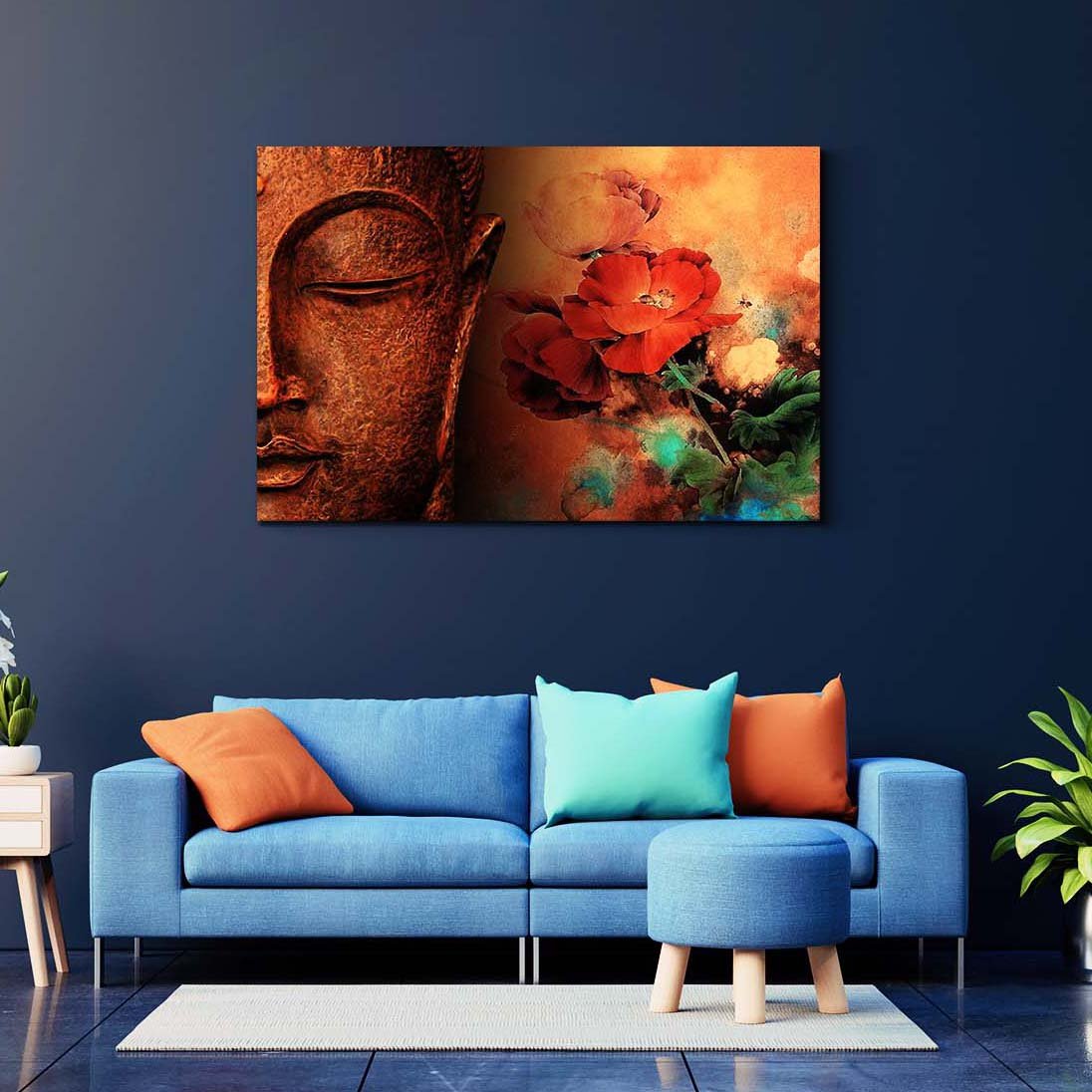 Casperme  Buddha Art Cotton Canvas Wall Painting For Living Room for Bedroom, Hotels & Office Decoration (36×24 inches)