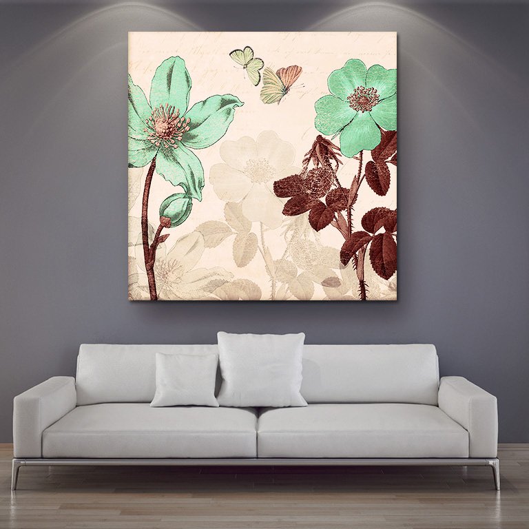 Casperme Floral Modern Abstract Art Cotton Canvas Wall Painting For Living Room for Bedroom, Hotels & Office Decoration (30×30 inches)