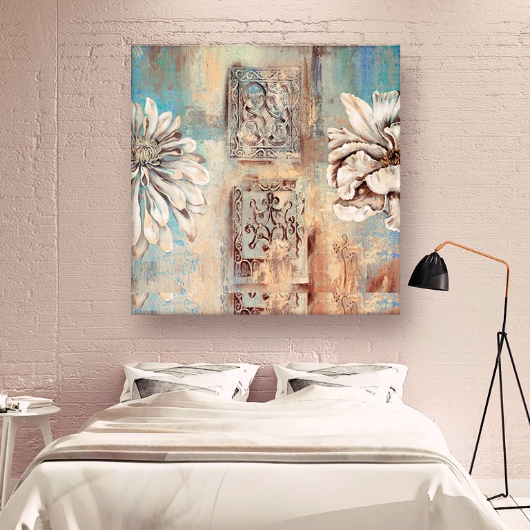 Casperme Floral Modern Abstract Art Cotton Canvas Wall Painting For Living Room for Bedroom, Hotels & Office Decoration (30×30 inches)