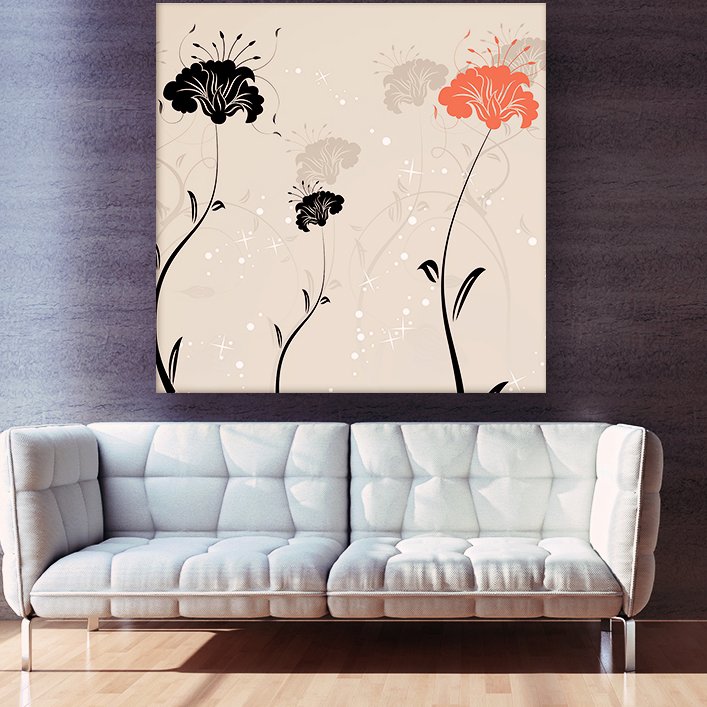 Casperme Floral Modern Abstract Art Cotton Canvas Wall Painting For Living Room for Bedroom, Hotels & Office Decoration (30×30 inches)