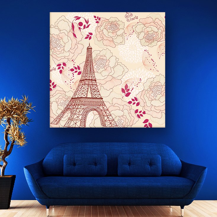 Casperme Floral Modern Abstract Art Cotton Canvas Wall Painting For Living Room for Bedroom, Hotels & Office Decoration (30×30 inches)