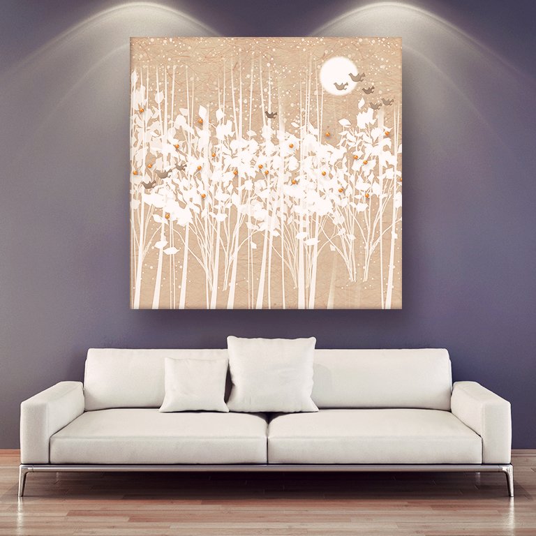 Casperme Floral Modern Abstract Art Cotton Canvas Wall Painting For Living Room for Bedroom, Hotels & Office Decoration (30×30 inches)