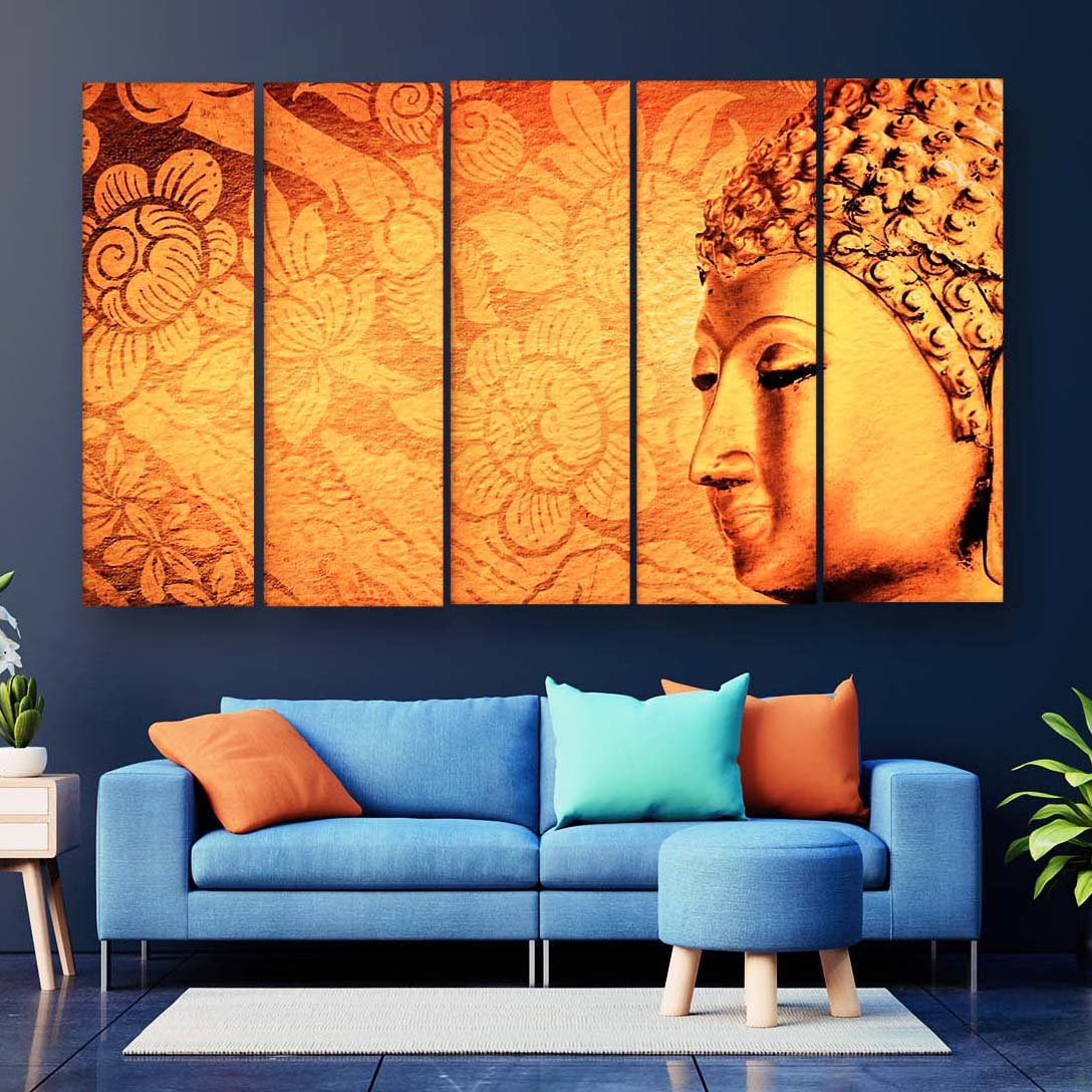 Casperme Buddha Wall Painting For Living Room for Bedroom, Hotels & Office Decoration (48×30 inhes)