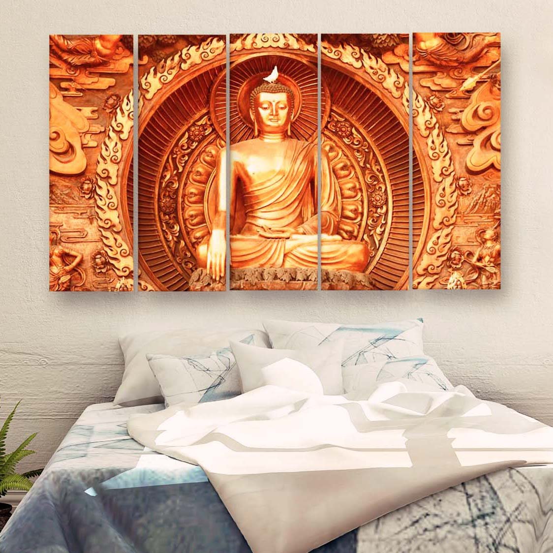 Casperme Buddha Wall Painting For Living Room for Bedroom, Hotels & Office Decoration (48×30 inhes)