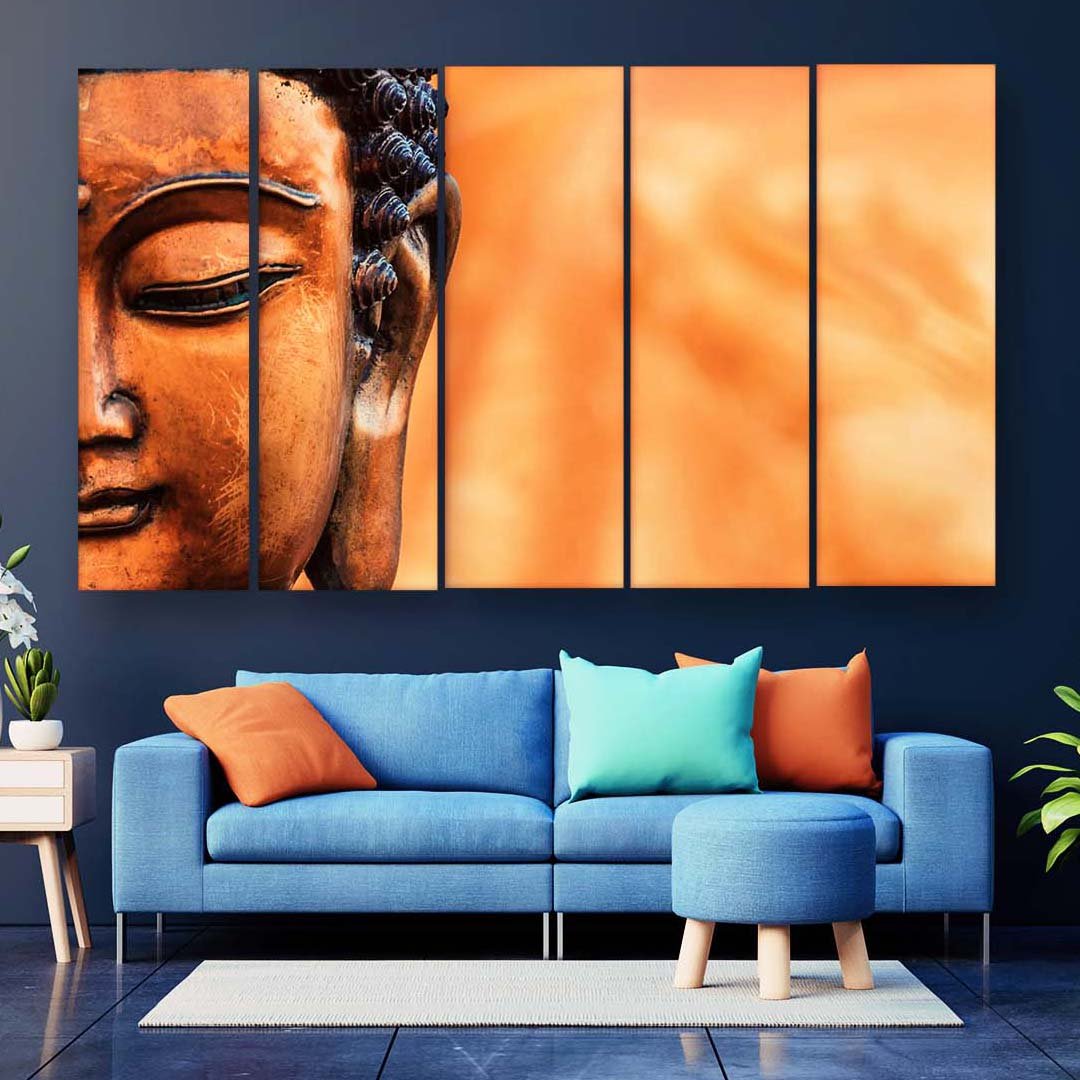 Casperme Buddha Wall Painting For Living Room for Bedroom, Hotels & Office Decoration (48×30 inhes)