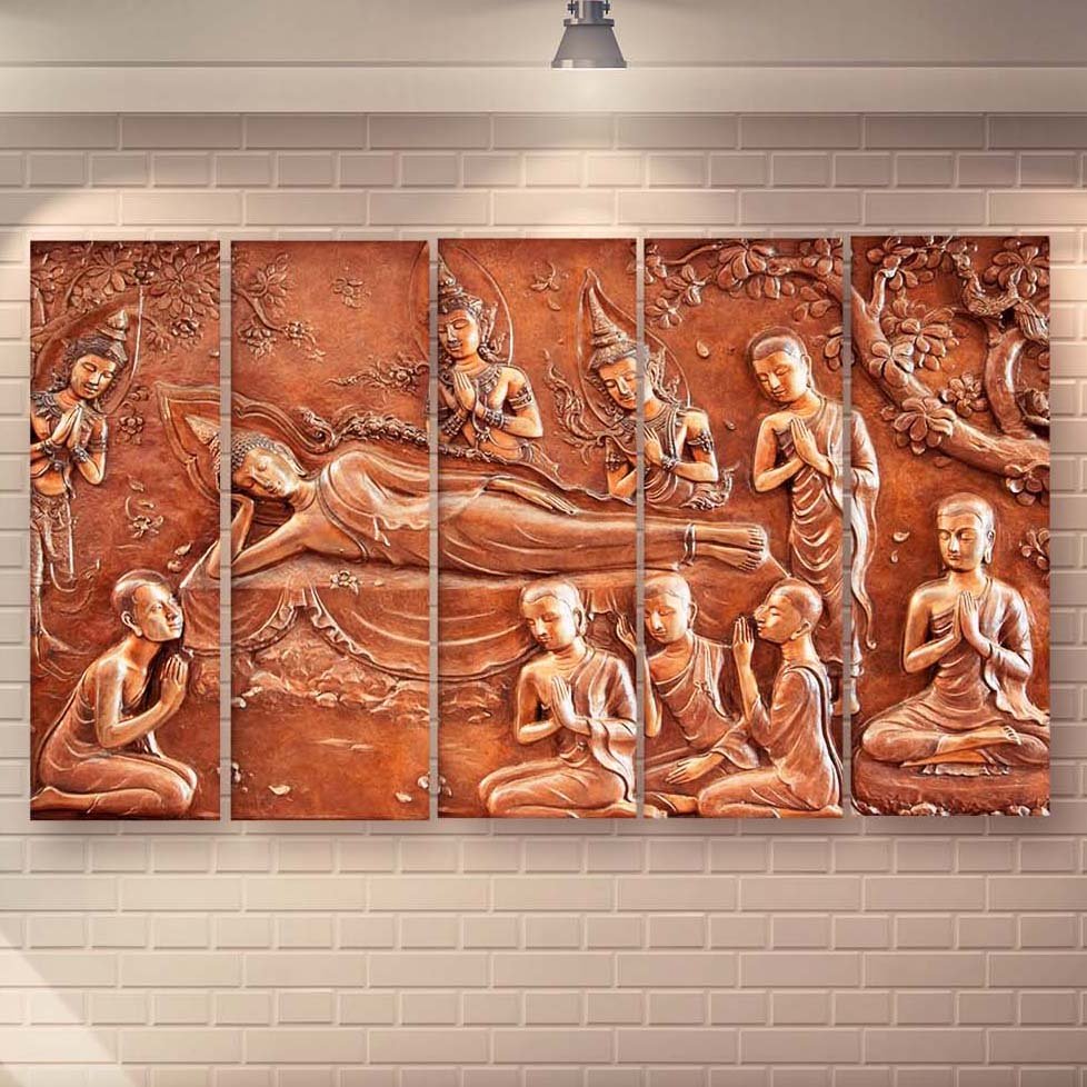 Casperme Buddha Wall Painting For Living Room for Bedroom, Hotels & Office Decoration (48×30 inhes)