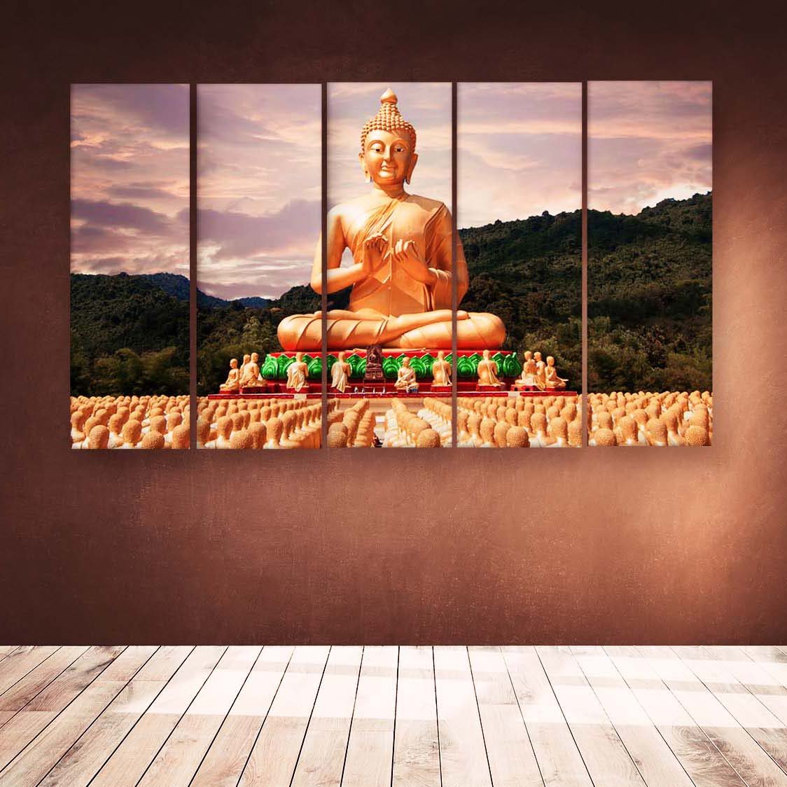 Casperme Buddha Wall Painting For Living Room for Bedroom, Hotels & Office Decoration (48×30 inhes)