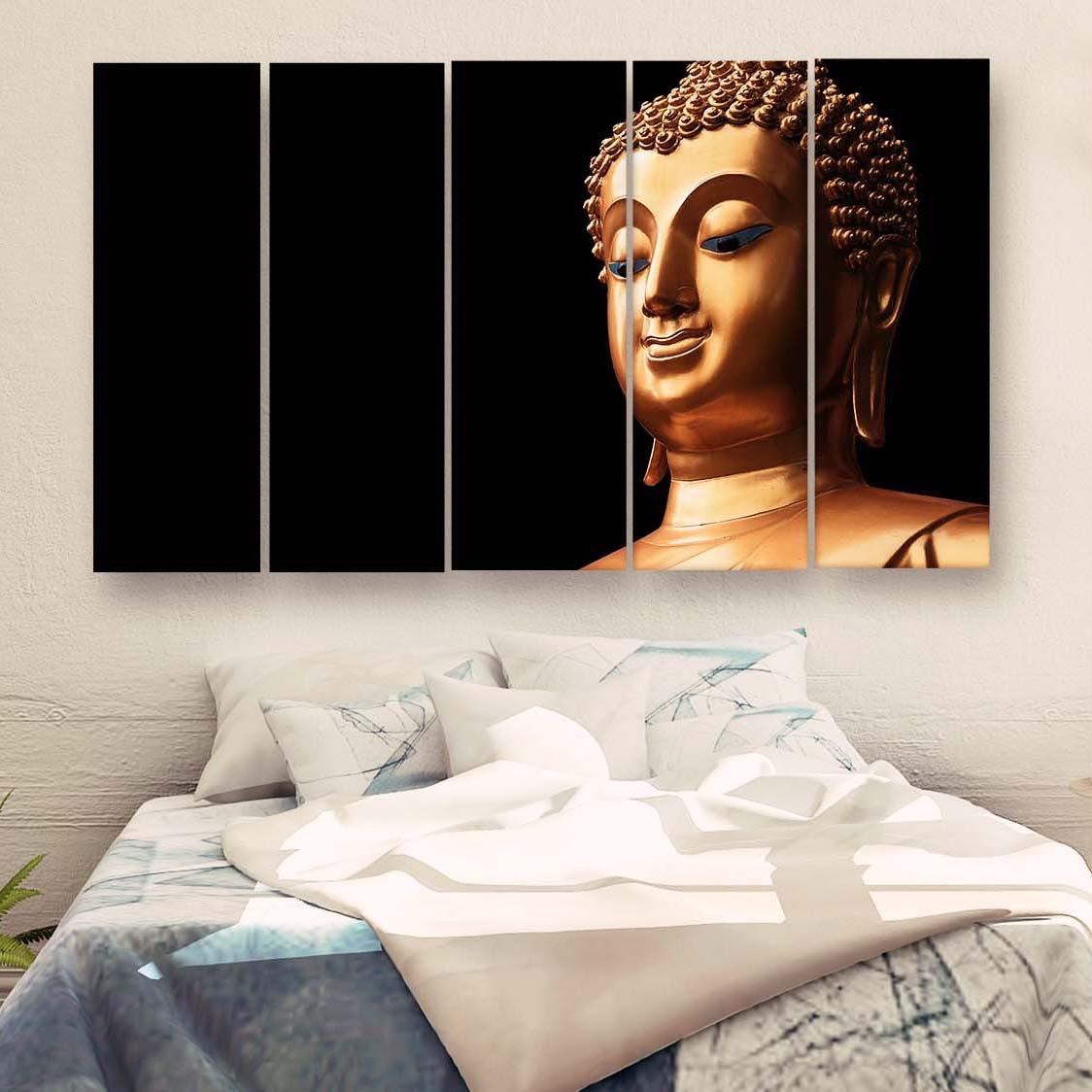 Casperme Buddha Wall Painting For Living Room for Bedroom, Hotels & Office Decoration (48×30 inhes)