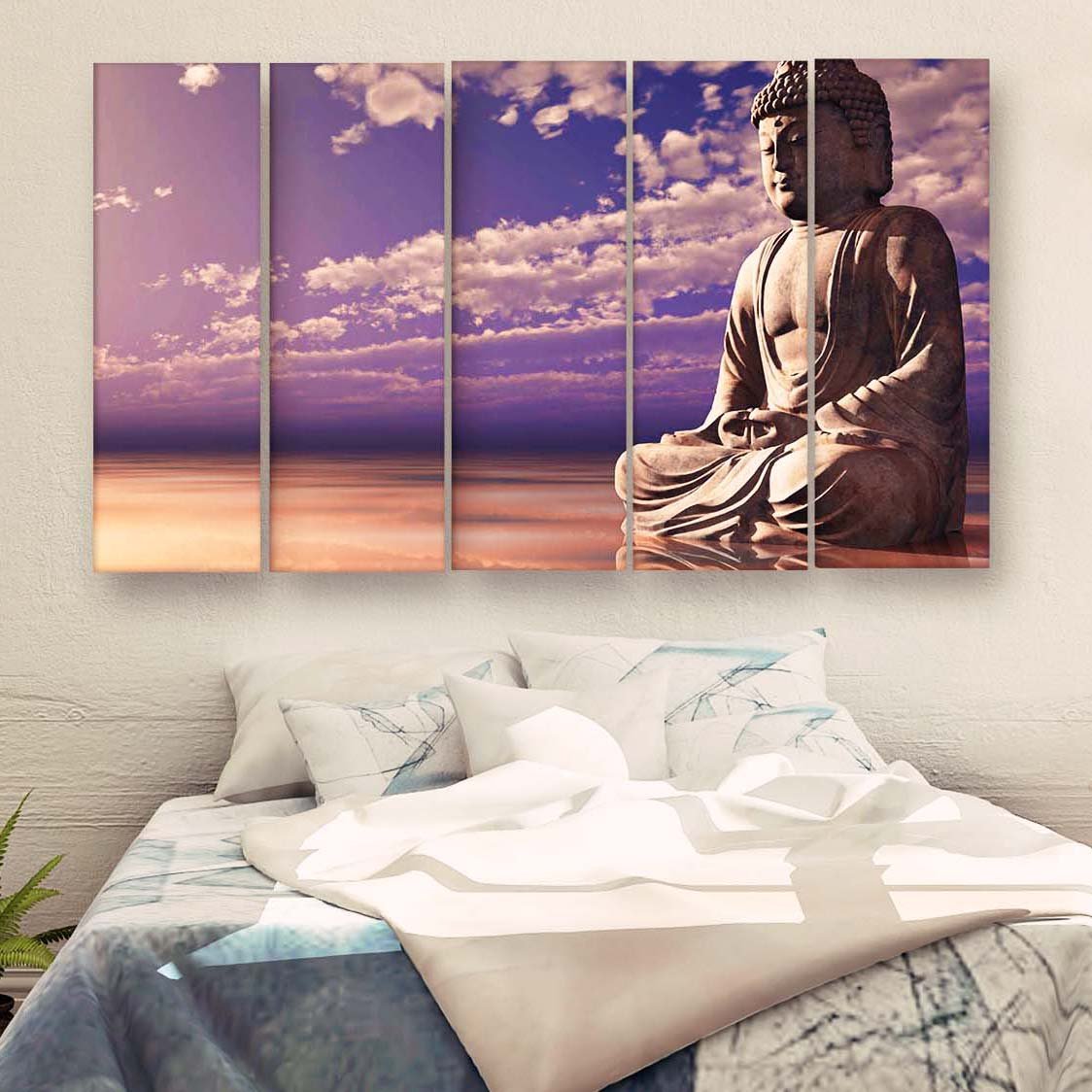 Casperme Buddha Wall Painting For Living Room for Bedroom, Hotels & Office Decoration (48×30 inhes)