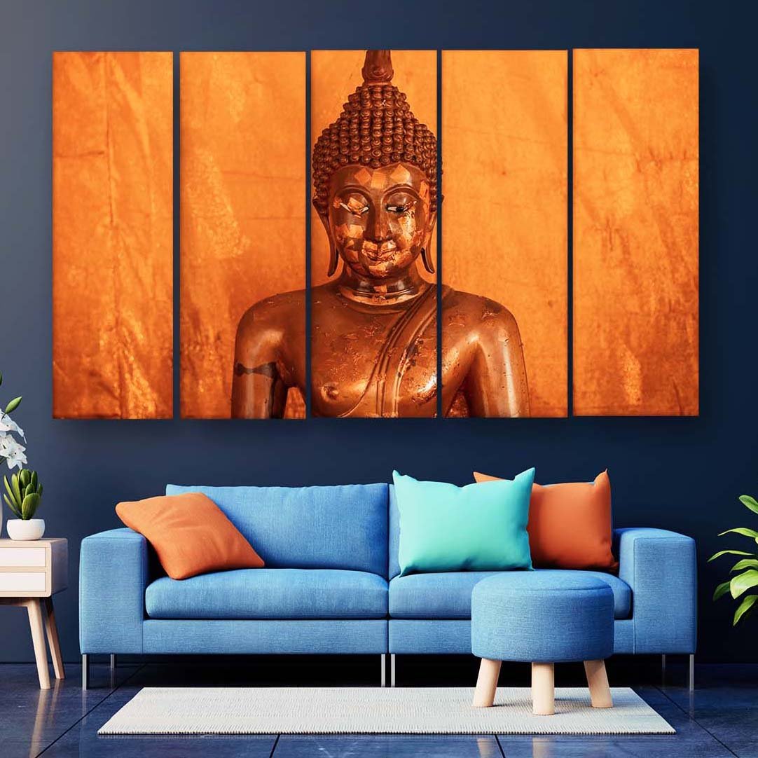 Casperme Buddha Wall Painting For Living Room for Bedroom, Hotels & Office Decoration (48×30 inhes)