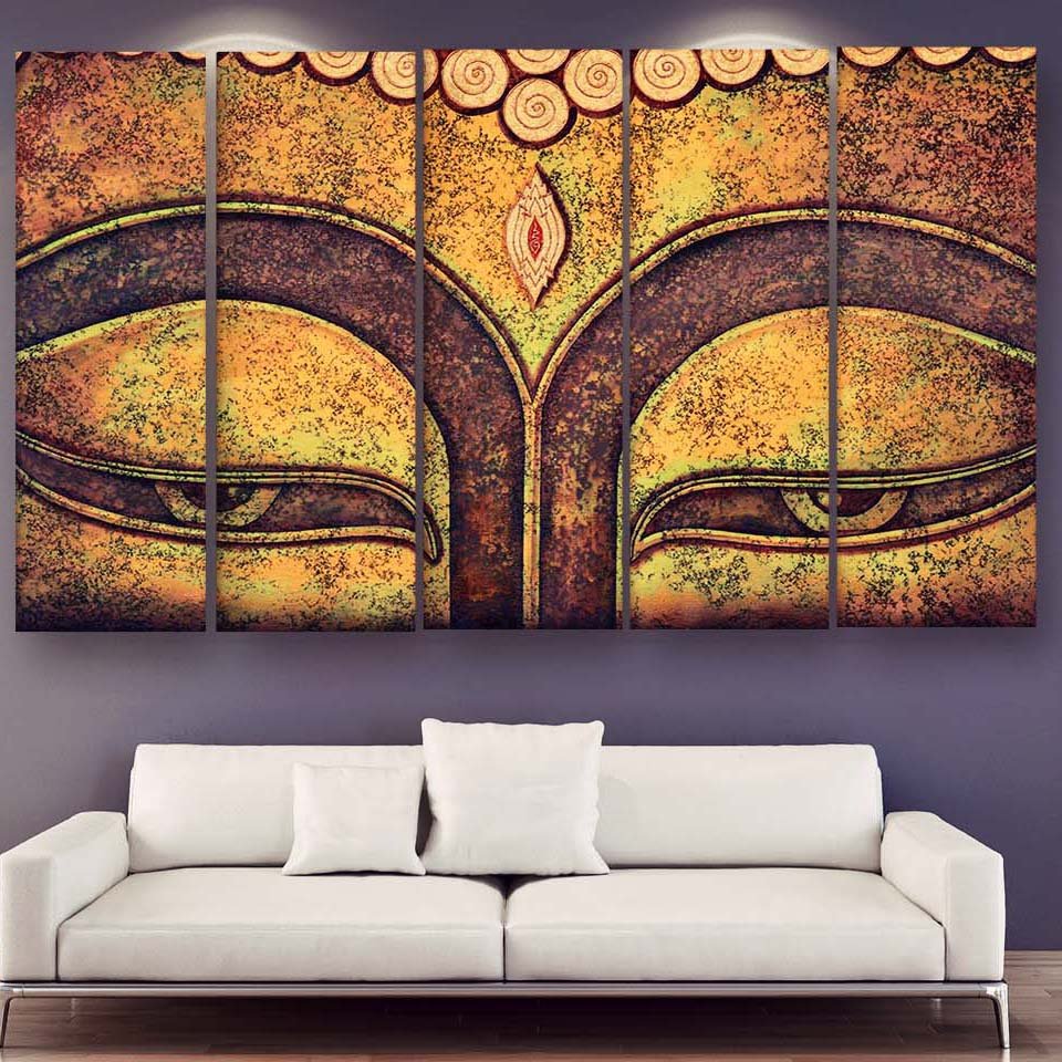 Casperme Buddha Wall Painting For Living Room for Bedroom, Hotels & Office Decoration (48×30 inhes)