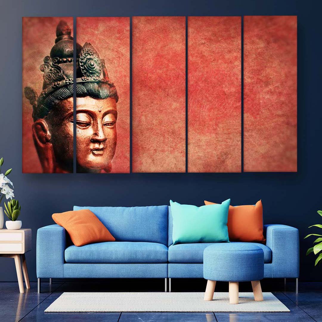 Casperme Buddha Wall Painting For Living Room for Bedroom, Hotels & Office Decoration (48×30 inhes)