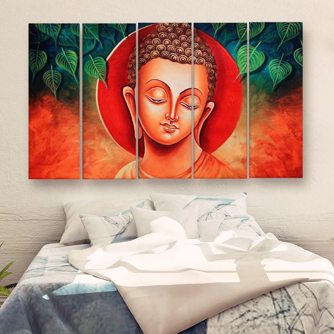 Casperme Buddha Wall Painting For Living Room for Bedroom, Hotels & Office Decoration (48×30 inhes)