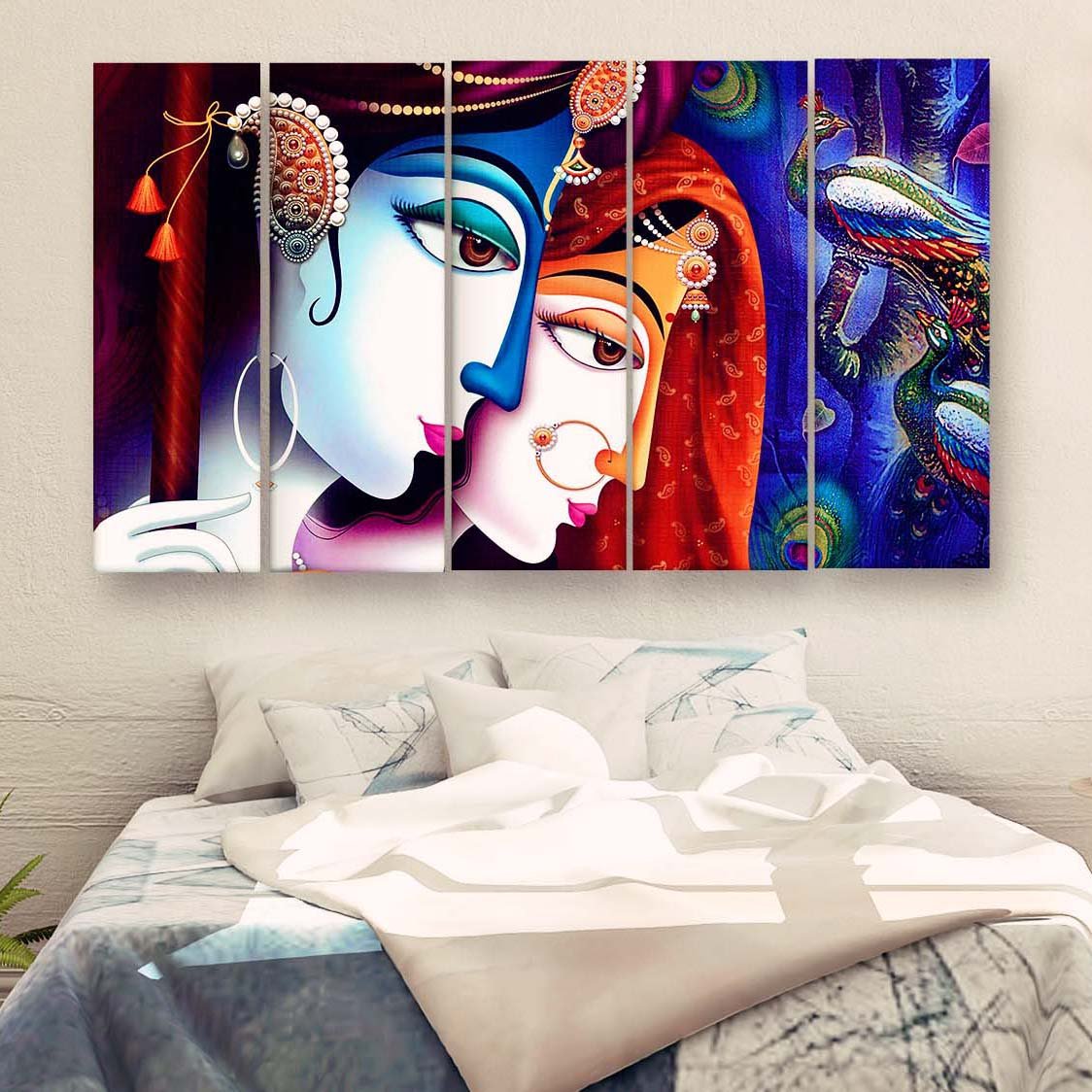 Casperme Radha Krishna Wall Painting For Living Room for Bedroom, Hotels & Office Decoration (48×30 inhes)