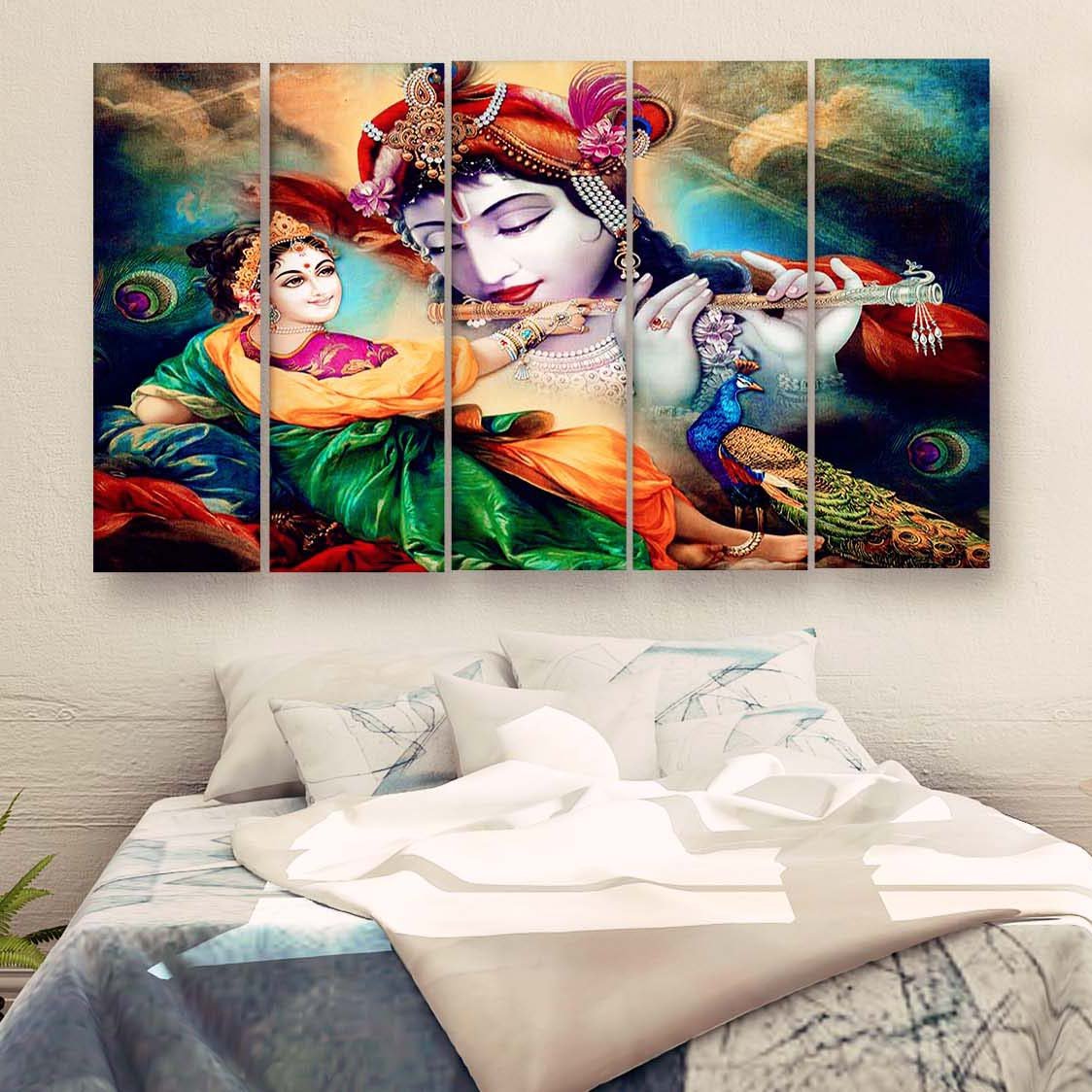 Casperme Radha Krishna Wall Painting For Living Room for Bedroom, Hotels & Office Decoration (48×30 inhes)