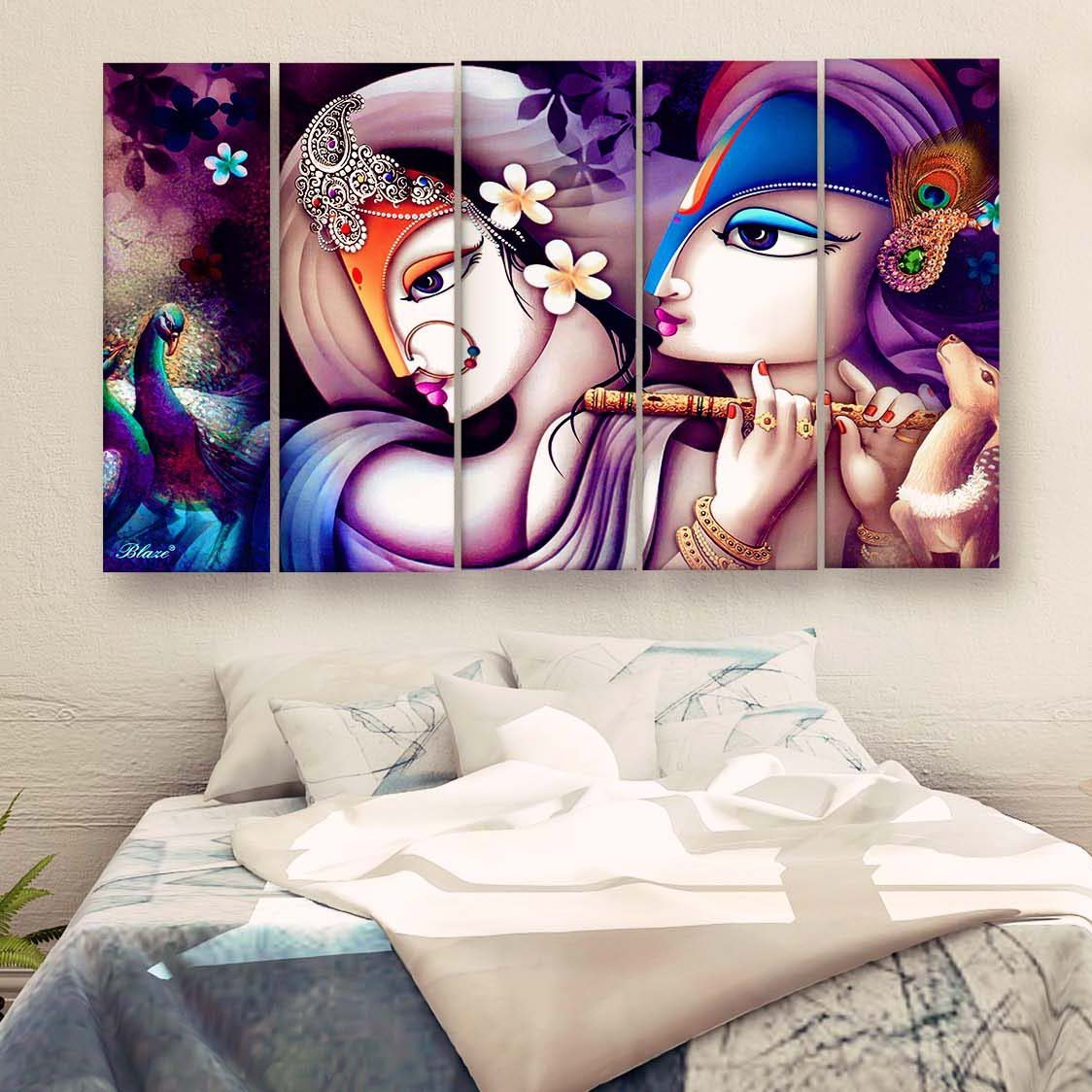 Casperme Radha Krishna Wall Painting For Living Room for Bedroom, Hotels & Office Decoration (48×30 inhes)