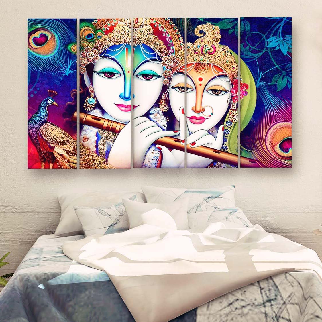 Casperme Radha Krishna Wall Painting For Living Room for Bedroom, Hotels & Office Decoration (48×30 inhes)