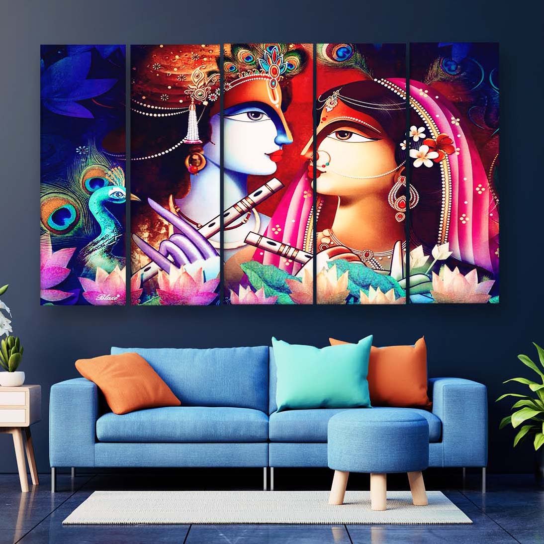 Casperme Radha Krishna Wall Painting For Living Room for Bedroom, Hotels & Office Decoration (48×30 inhes)