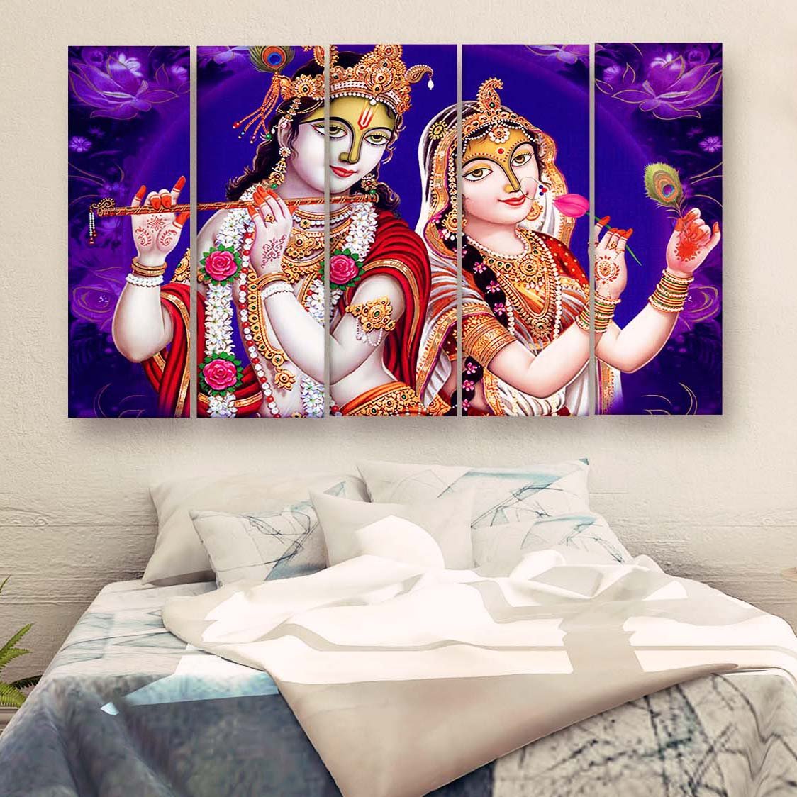 Casperme Radha Krishna Wall Painting For Living Room for Bedroom, Hotels & Office Decoration (48×30 inhes)