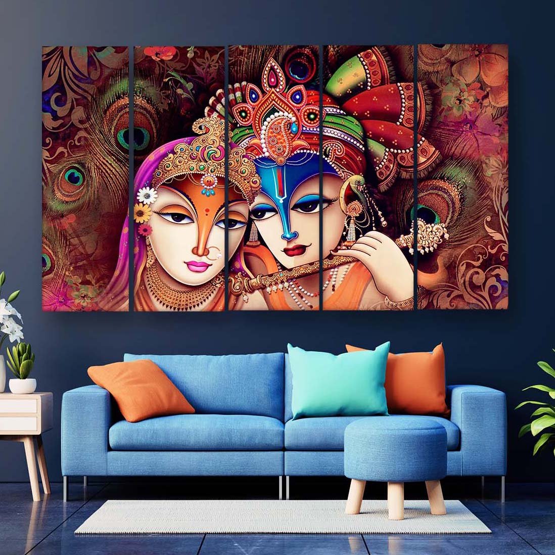 Casperme Radha Krishna Wall Painting For Living Room for Bedroom, Hotels & Office Decoration (48×30 inhes)