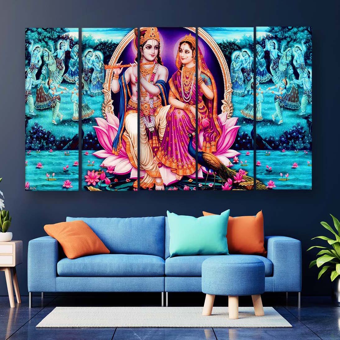 Casperme Radha Krishna Wall Painting For Living Room for Bedroom, Hotels & Office Decoration (48×30 inhes)