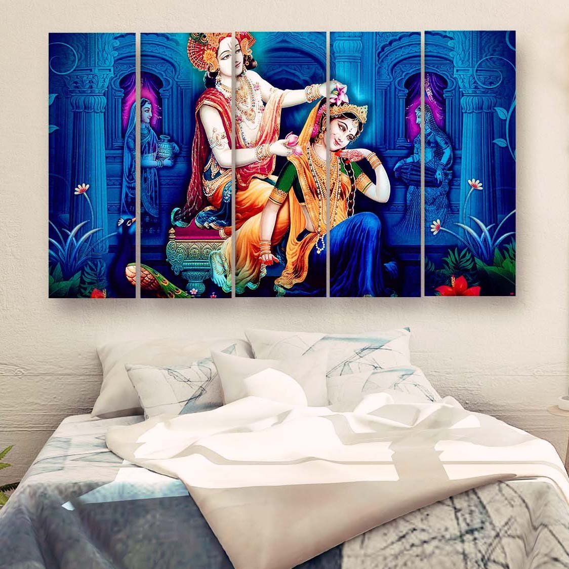 Casperme Radha Krishna Wall Painting For Living Room for Bedroom, Hotels & Office Decoration (48×30 inhes)