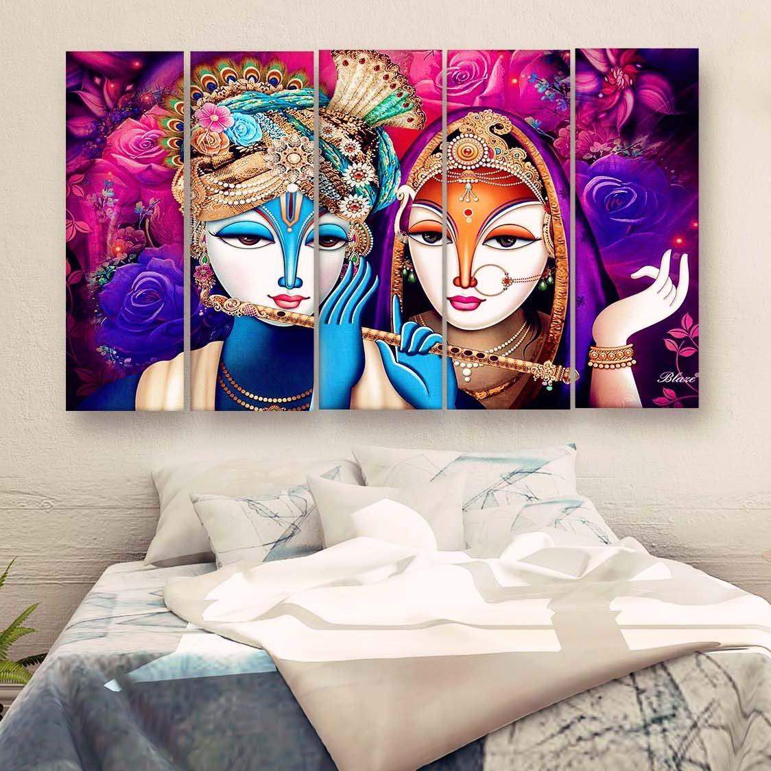 Casperme Radha Krishna Wall Painting For Living Room for Bedroom, Hotels & Office Decoration (48×30 inhes)