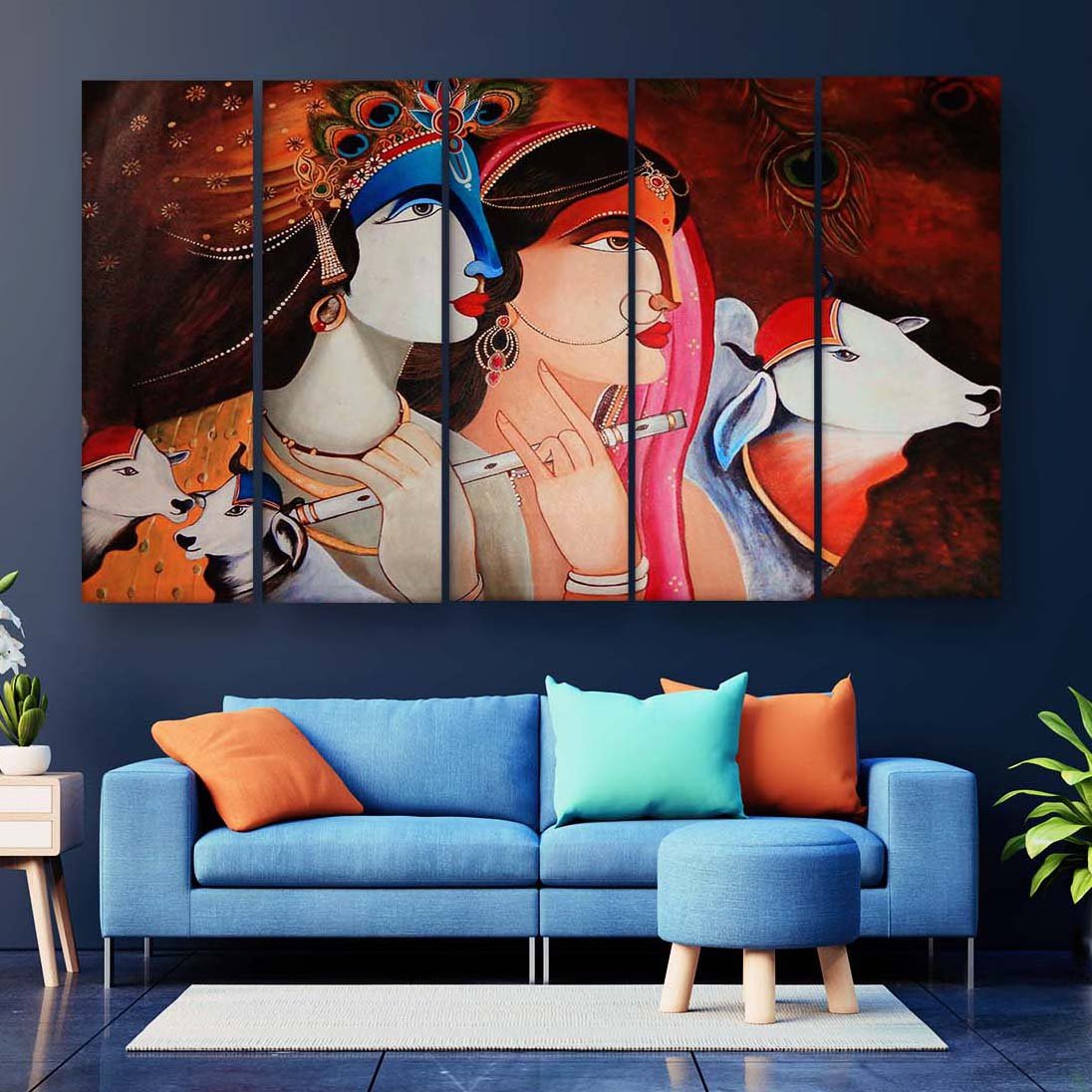 Casperme Radha Krishna Wall Painting For Living Room for Bedroom, Hotels & Office Decoration (48×30 inhes)