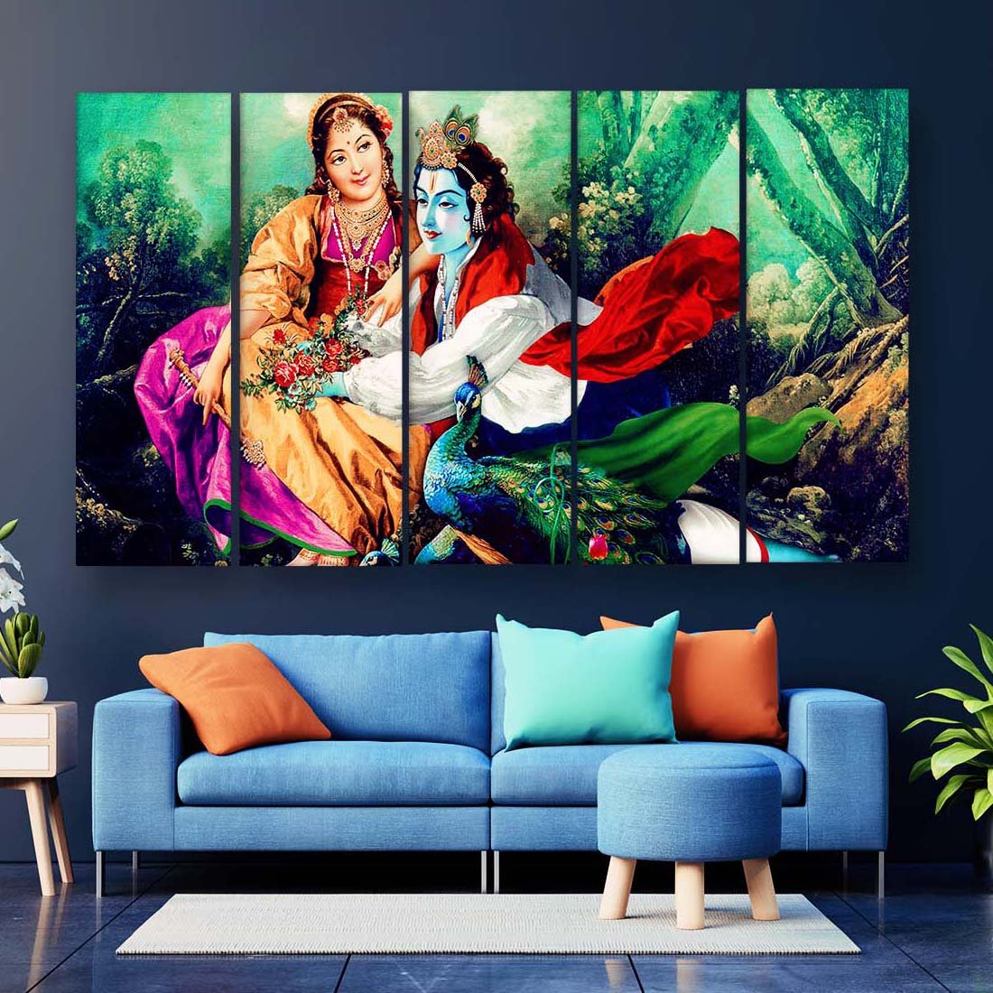 Casperme Radha Krishna Wall Painting For Living Room for Bedroom, Hotels & Office Decoration (48×30 inhes)