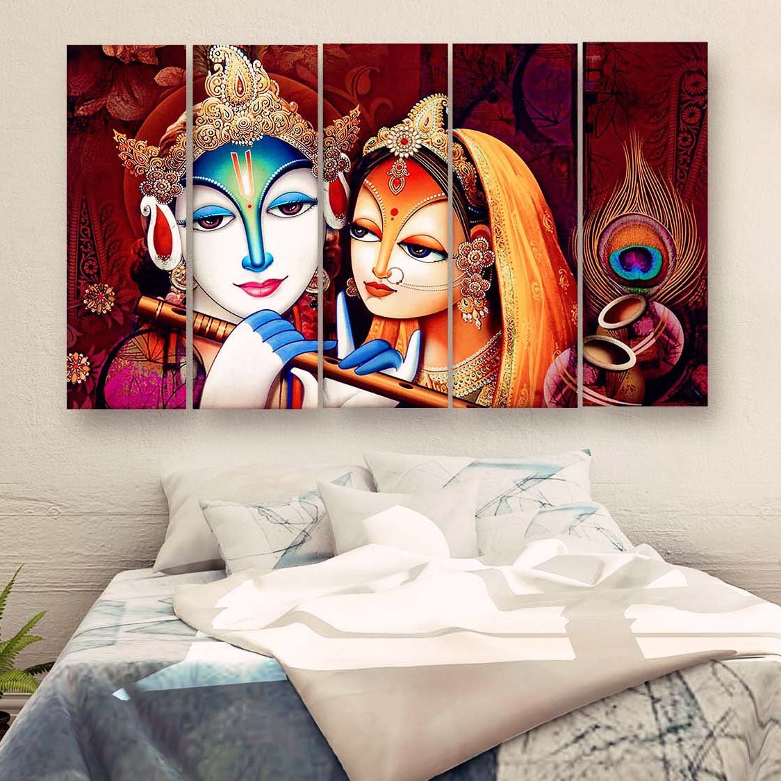 Casperme Radha Krishna Wall Painting For Living Room for Bedroom, Hotels & Office Decoration (48×30 inhes)