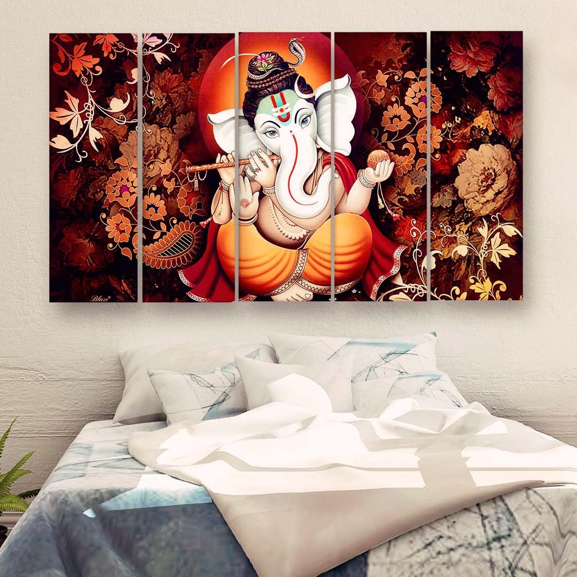 Casperme Lord Ganesh Wall Painting For Living Room for Bedroom, Hotels & Office Decoration (48×30 inhes)