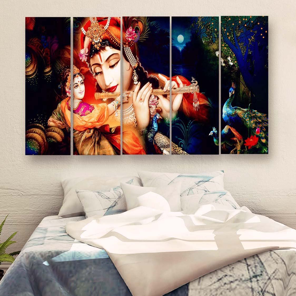 Casperme Radha Krishna Wall Painting For Living Room for Bedroom, Hotels & Office Decoration (48×30 inhes)