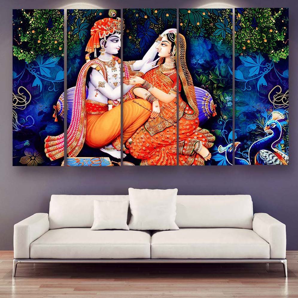 Casperme Radha Krishna Wall Painting For Living Room for Bedroom, Hotels & Office Decoration (48×30 inhes)