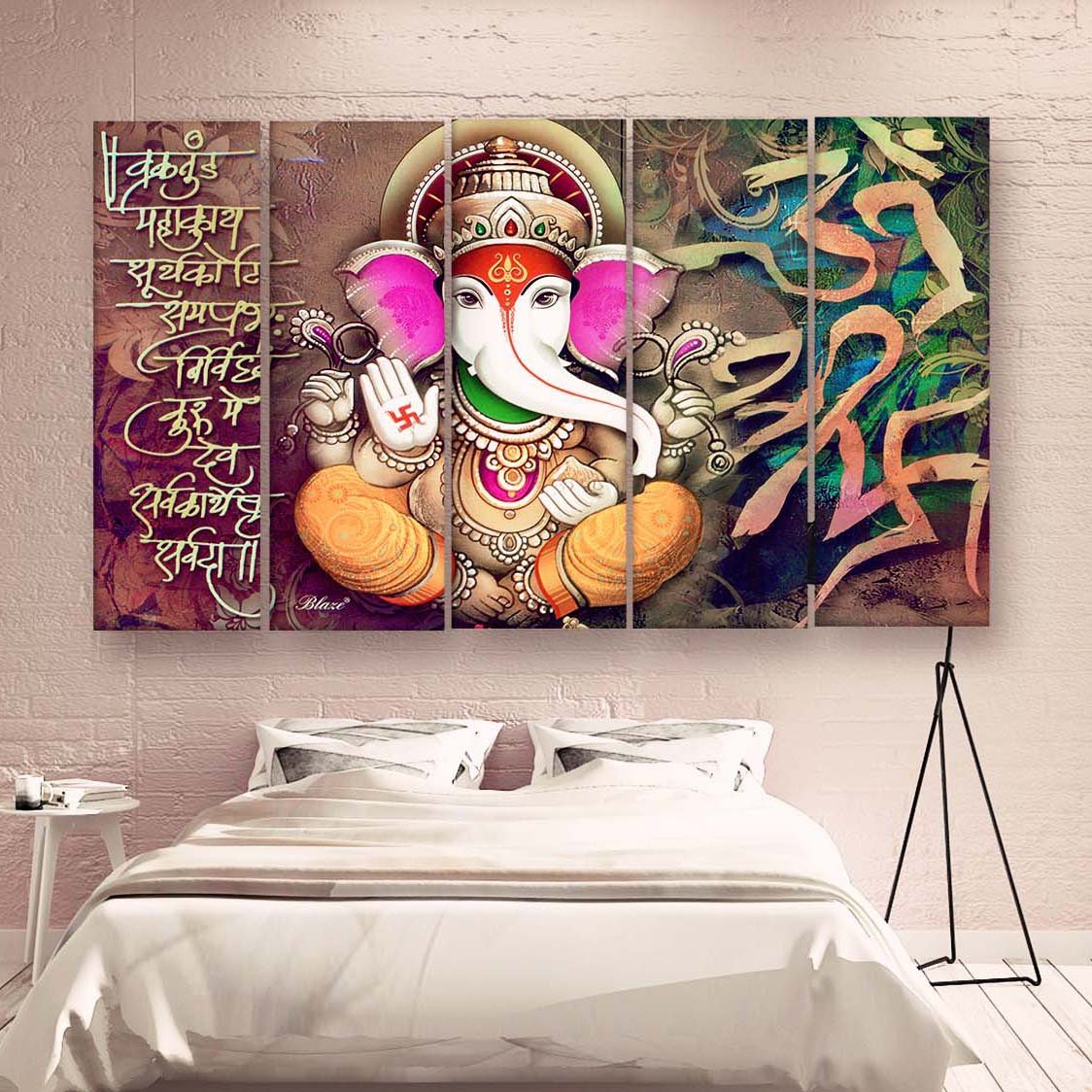 Casperme Lord Ganesha Wall Painting For Living Room for Bedroom, Hotels & Office Decoration (48×30 inhes)