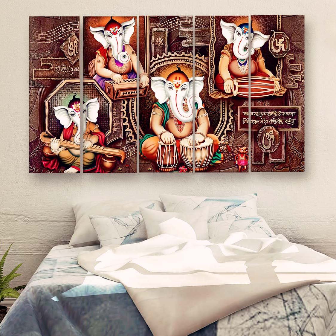 Casperme Lord Ganesha Wall Painting For Living Room for Bedroom, Hotels & Office Decoration (48×30 inhes)