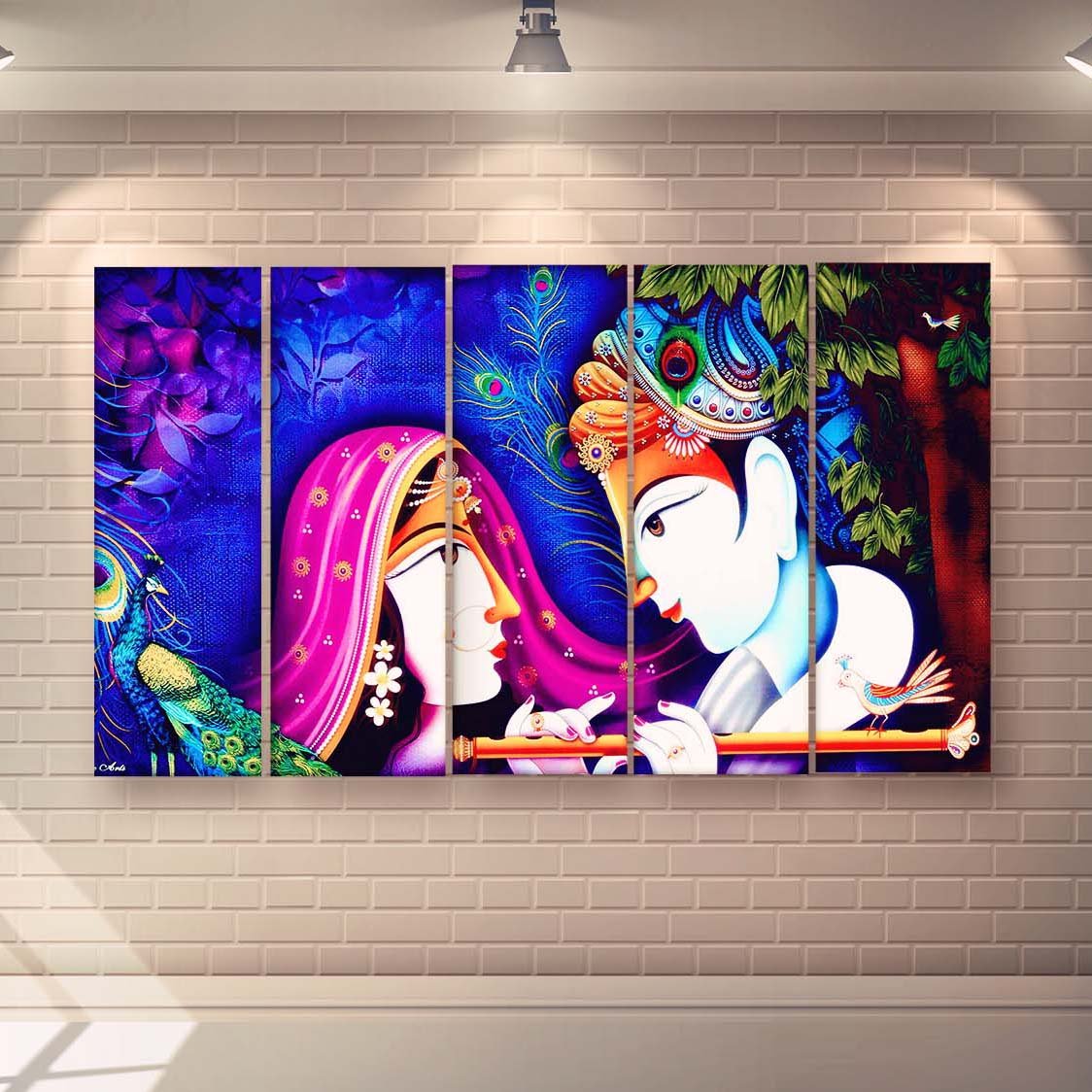 Casperme Radha Krishna Wall Painting For Living Room for Bedroom, Hotels & Office Decoration (48×30 inhes)