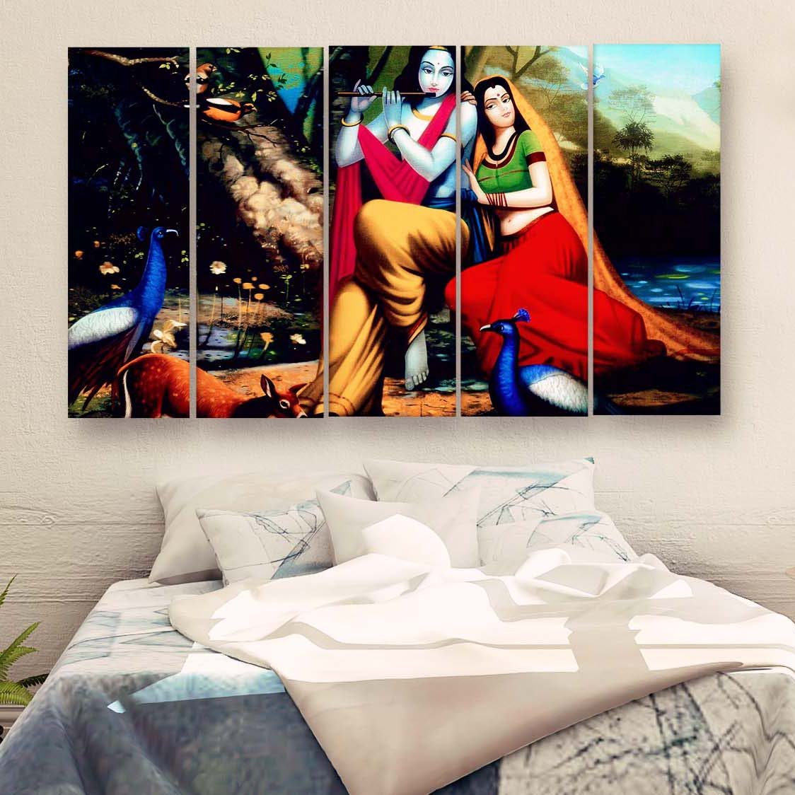 Casperme Radha Krishna Wall Painting For Living Room for Bedroom, Hotels & Office Decoration (48×30 inhes)