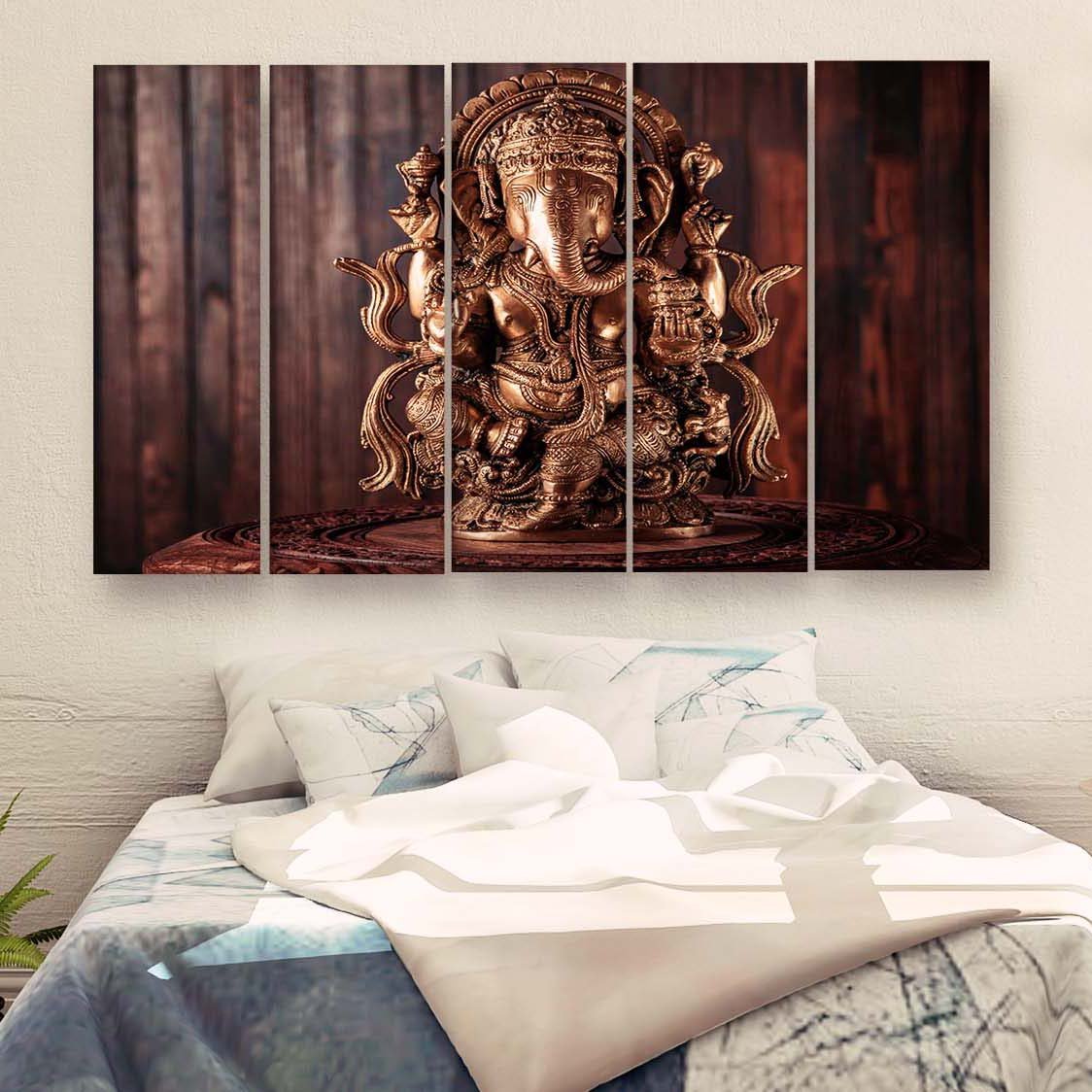 Casperme Lord Ganesha Wall Painting For Living Room for Bedroom, Hotels & Office Decoration (48×30 inhes)