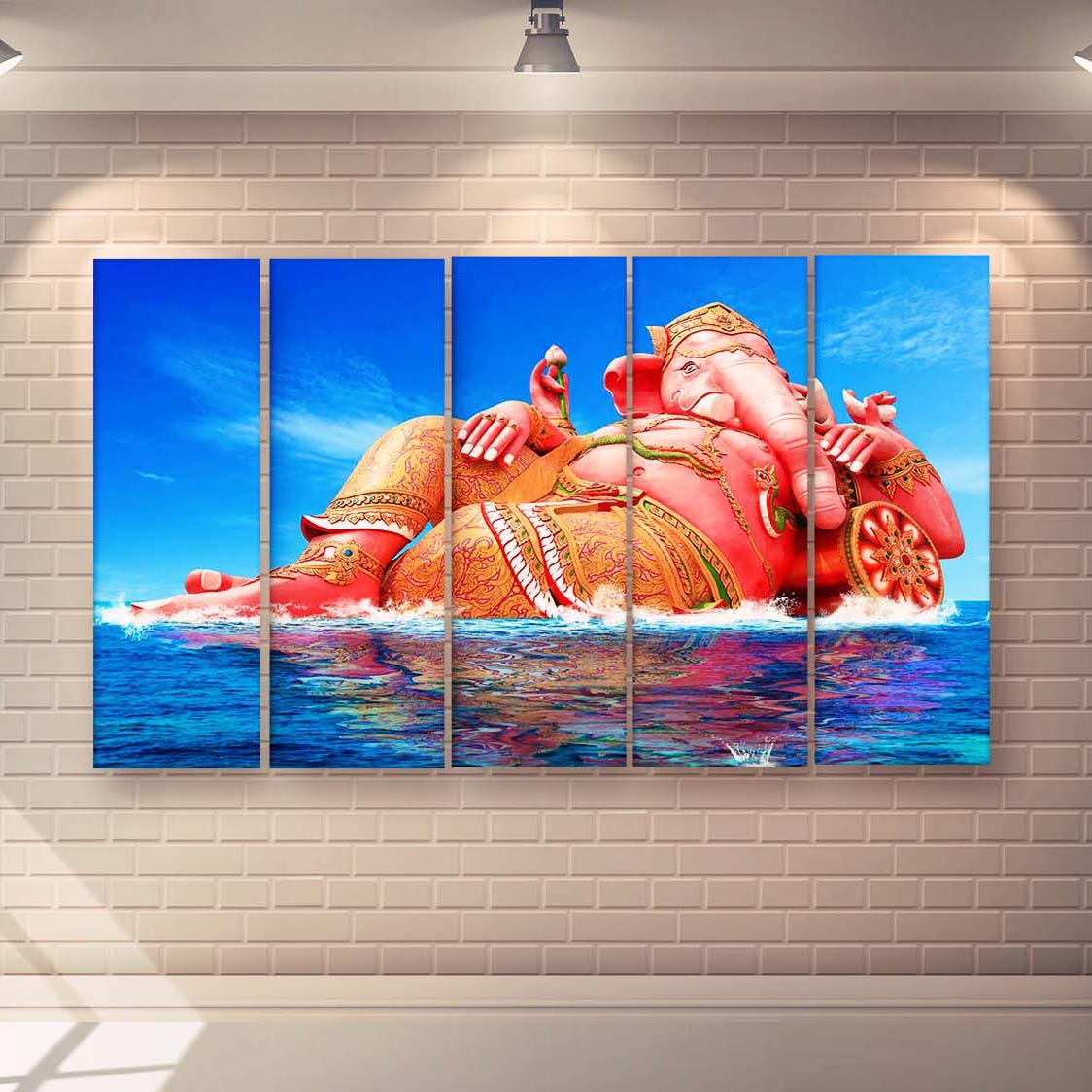 Casperme Lord Ganesha Wall Painting For Living Room for Bedroom, Hotels & Office Decoration (48×30 inhes)