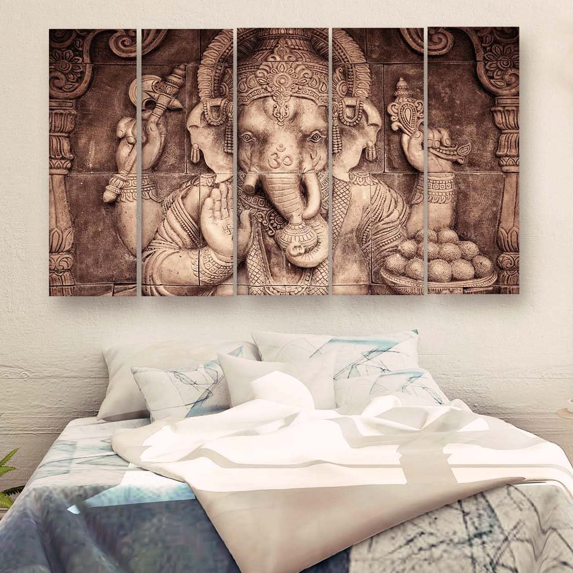 Casperme Lord Ganesha Wall Painting For Living Room for Bedroom, Hotels & Office Decoration (48×30 inhes)