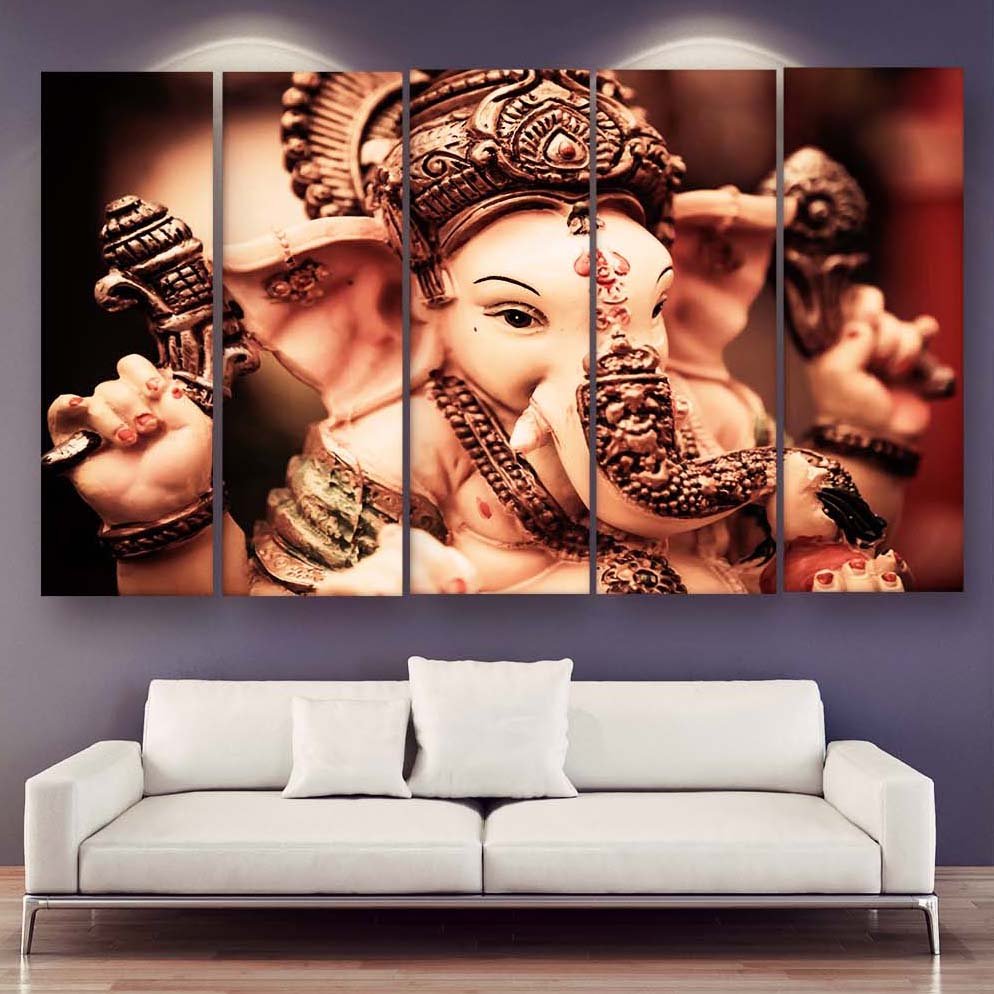 Casperme Lord Ganesha Wall Painting For Living Room for Bedroom, Hotels & Office Decoration (48×30 inhes)