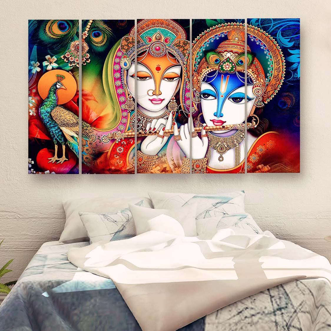 Casperme Radha Krishna Wall Painting For Living Room for Bedroom, Hotels & Office Decoration (48×30 inhes)