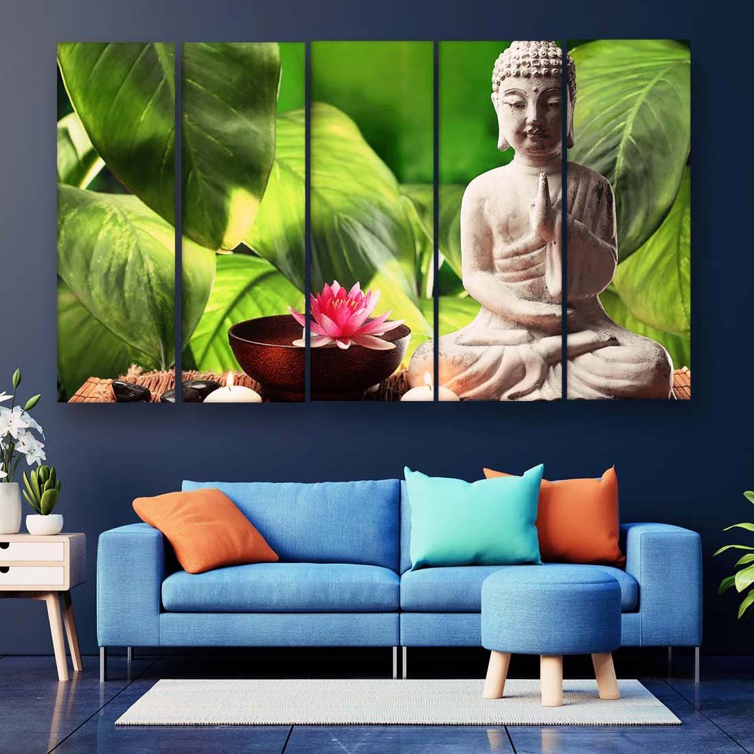 Casperme Buddha Wall Painting For Living Room for Bedroom, Hotels & Office Decoration (48×30 inhes)