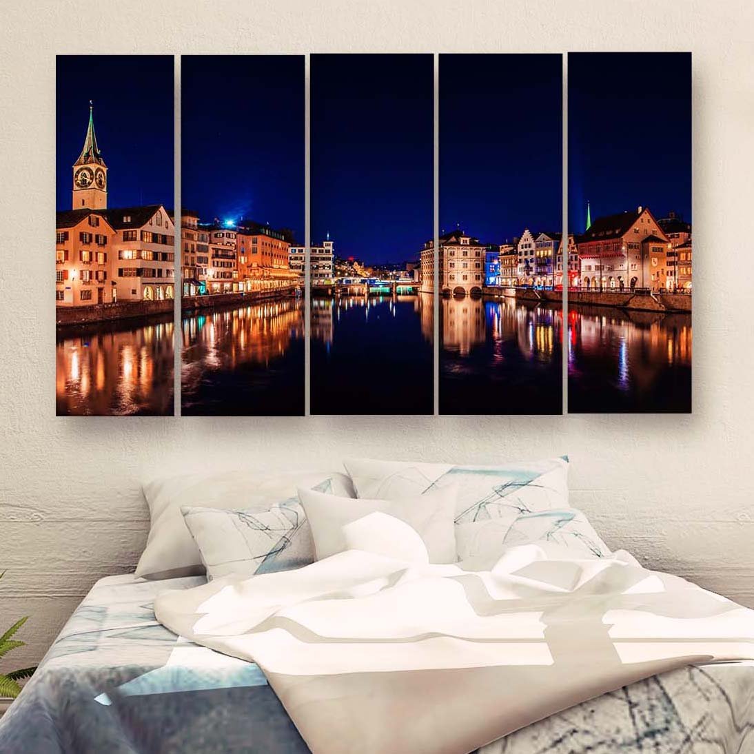 Casperme Beautiful Skyline  Wall Painting For Living Room for Bedroom, Hotels & Office Decoration (48×30 inhes)