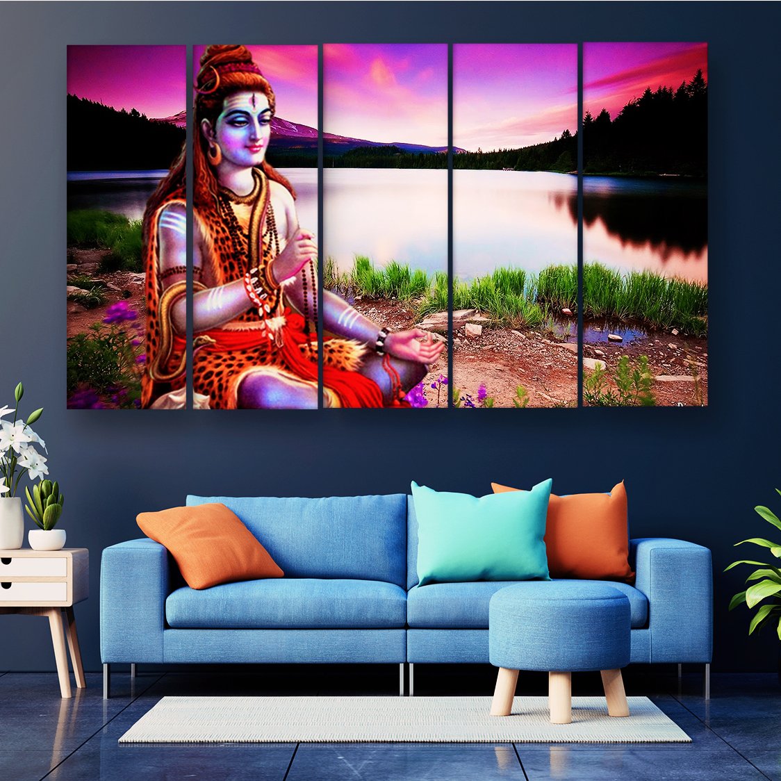 Casperme Shiva Mahadev Wall Painting For Living Room for Bedroom, Hotels & Office Decoration (48×30 inhes)